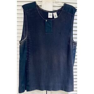 Armani Exchange Men's 100% Cotton Sleeveless SingleButton knit Pull Over Vest XS